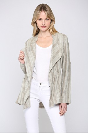 STRIPE LINEN JACKET